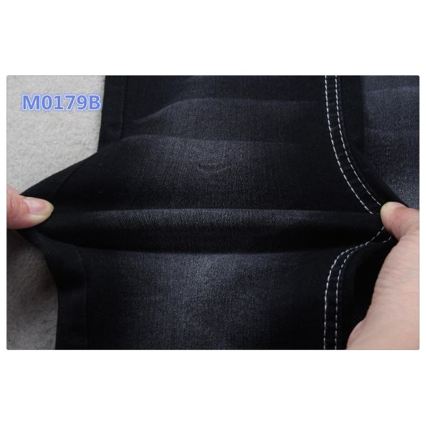 Super Stretch Cotton Polyester Spandex Black Denim Jeans Fabric