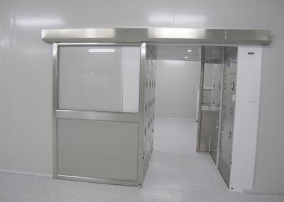 Túnel de aço inoxidável do chuveiro de ar de 304 auto portas deslizantes da única folha para materiais no quarto desinfetado