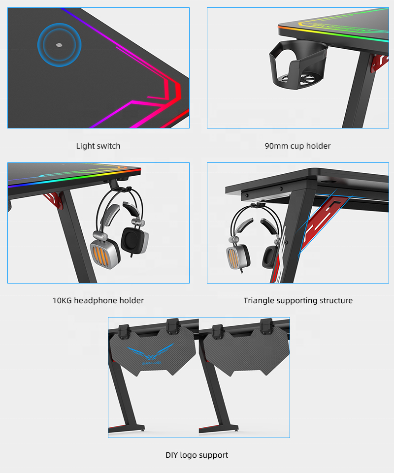 Computer Desk Excellent Metal Adjustable Gaming Table for Commercial Office Furniture