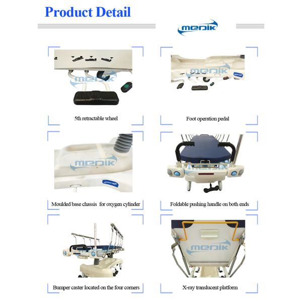 Гидравлическая вагонетка перехода рентгеноскопии с регулируемым Бакрест для комнаты ИКУ