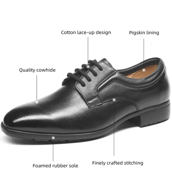 Breathable Lace Up Military Dress Shoes Pigskin Lining Business Formal Shoes Genuine Leather