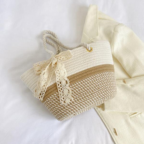Custom Logo Handmade Luxury Tote Handbag Beach Bag Straw Bags Tote Summer Beach Bag For Women Raffia Straw Crochet Pattern