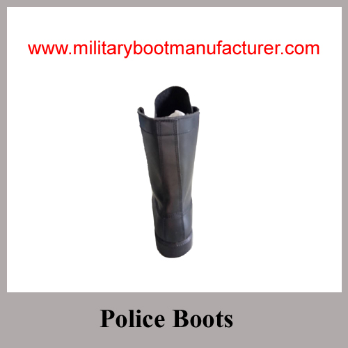 Wholesale China Made Black Grain Leather Cement Workmanship Police Combat Boot