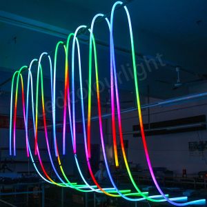 Black Silicone D25mm LED Neon Strip 360° Full Emitting DMX RGB Neon Tube Light