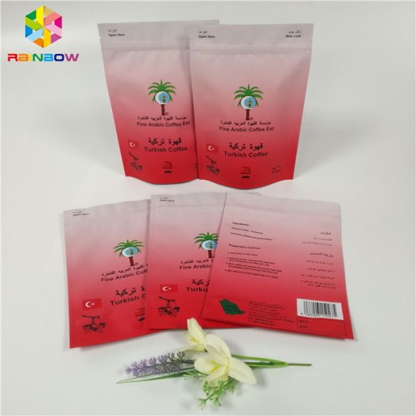 Eco - Friendly Aluminum Foil Stand Up Pouch Coffee Tea Packaging Matte Finish Surface
