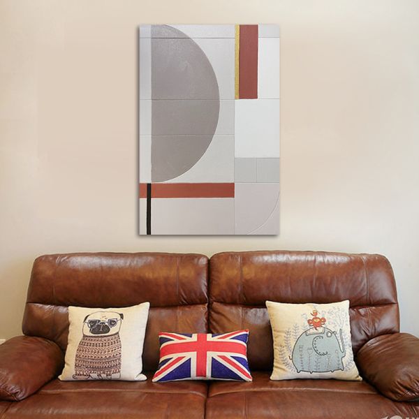 Hand Painted Colorful Textured Artwork Modern Geometric Oil Painting of Animal for Home Decoration Wall Hanging