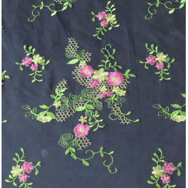 Flower in springof Embroidery lace fabric for bridal gown