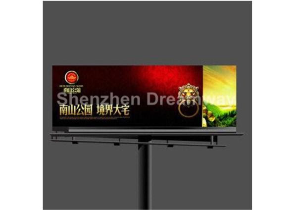 IP65 P20 Unipole Outdoor Street LED Billboard with Steel Cabinet , Video LED Display