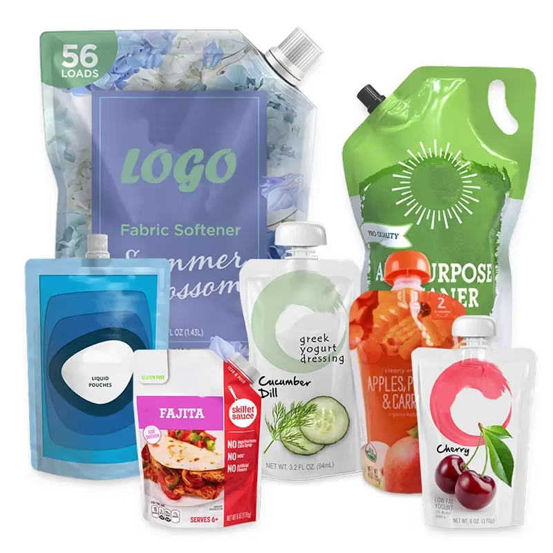 Reusable Squeeze Pouch 30ml 50ml 100ml Shampoo Lotion Soap Liquid Plastic Package Refillable Spout Pouch