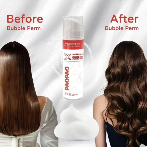 Natural OEM Hair Perm Cream Raw Material Long Lasting Organic Hair Perm Mousse Bubble Herbal Hair Perm