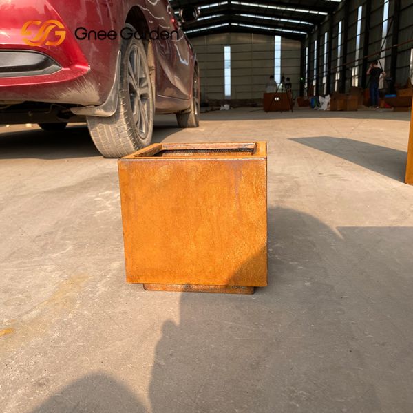Garden Corten Steel Rustic Outdoor Metal Planters Large Square