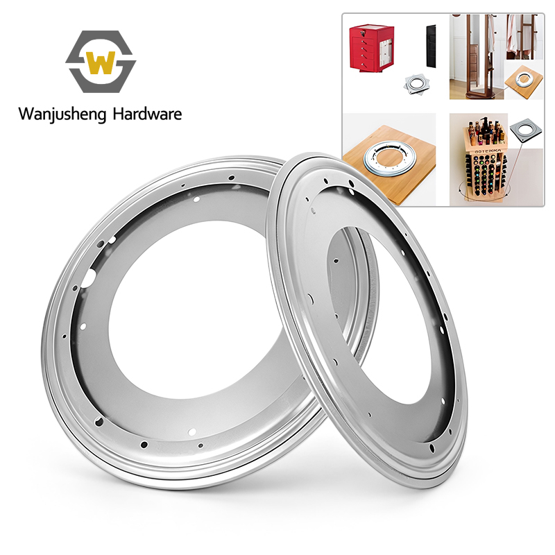 360 Degree Free Rotating Iron Turntable Galvanized Hollow Round Full Ball Bearing Swivel Base for Display Stand & Desk