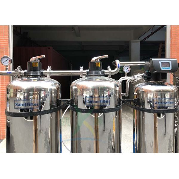2.5KW Water Softener Treatment Systems 1000LPH RO Plant With Sand / Carbon And Softener Filter SUS304