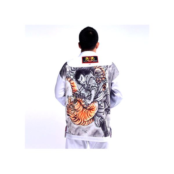 Logo brodé de kimono de Jiu-Jitsu brésilien bleu BJJ GI pour homme