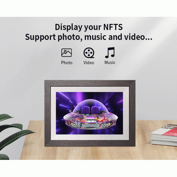 экранного дисплея lcd рамки искусства бумажника wifi 10,1 дюймов рамка nft фото секретного цифровая