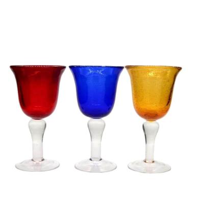 Cálice mexicano Crystal Wine Glass das bolhas da cor sólida de Handblown