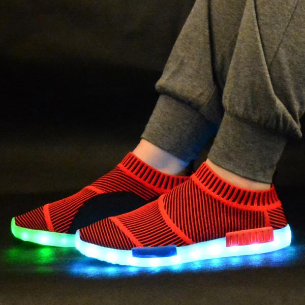 Street Dance Light Up Gym Shoes With Lights On The Bottom , Adults Neon Light Up Shoes