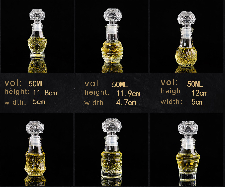 Стекло Кристл круга диаманта творческое разливает покрытие по бутылкам миниатюрного вискиа 50ml УЛЬТРАФИОЛЕТОВОЕ