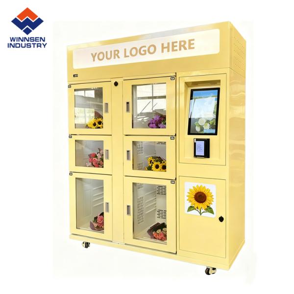 Automated Flower Vending Machine with 24/7 Fresh Availability 19 inch LCD and 12mm Thick Insulation Material