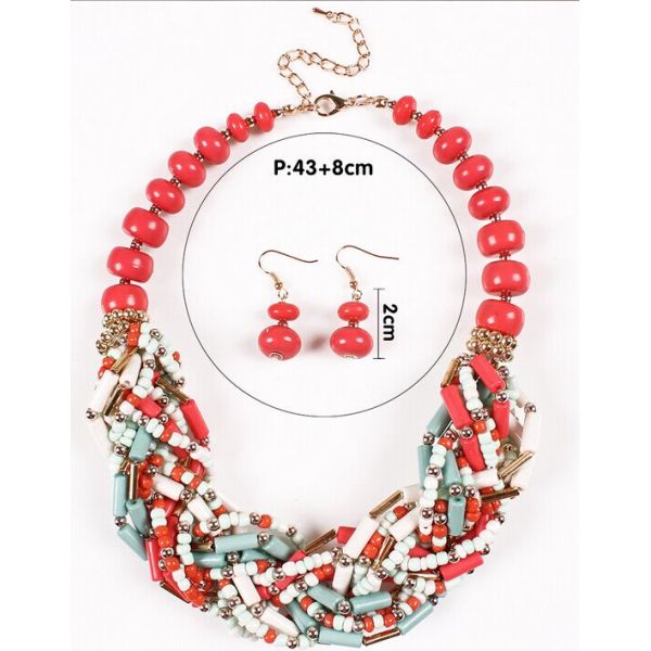 European and American fashion bohemian retro twist woven beads necklace / Necklaces