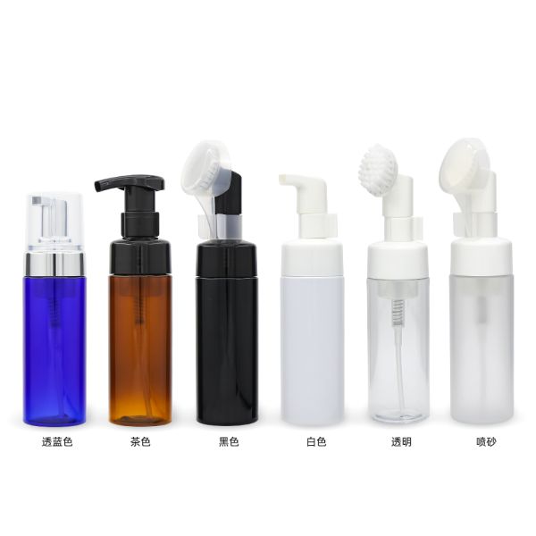 Multi-Capacity Brush-Equipped Foam Pump Bottle with Leak-Proof Lock for Skincare & Hand Soaps