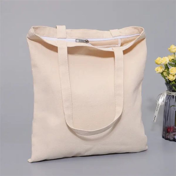 12oz Original Cotton Canvas Plain Tote Bag with Customized Logo Eco Friendly Totebag