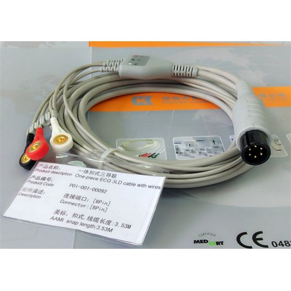 Compatible BIONET 6 Pin ECG Patient Cable For Hospital Medical Equipment