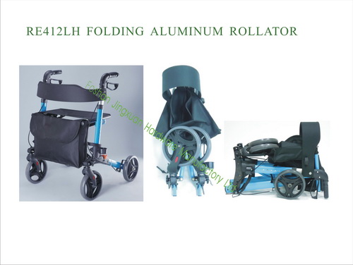 Economy Durable aluminum Folding Rollator Walker with Four Wheel outdoor