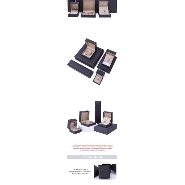 Custom Logo Nobel Sleek PU Leather Jewelry Packaging Box With Soft Velvet Lining