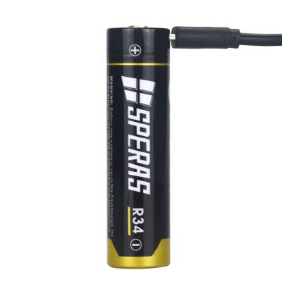 3.7 Volt 3400mAh 18650 Rechargeable Battery With Micro USB Charging Port