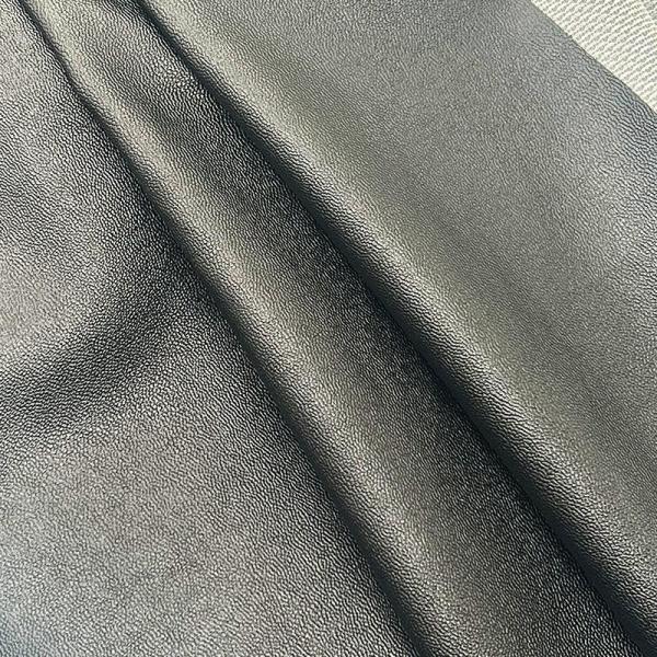 PVC Lambskin Grain Faux Leather Stretch Blackout Waterproof Synthetic Leather for Garment Clothing Pants Dress