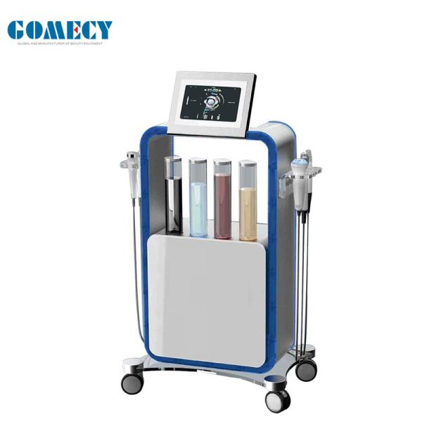 Vertical 5 In 1 Hydrafacial Cavitation RF Facial Care Machine Skin Cleaning