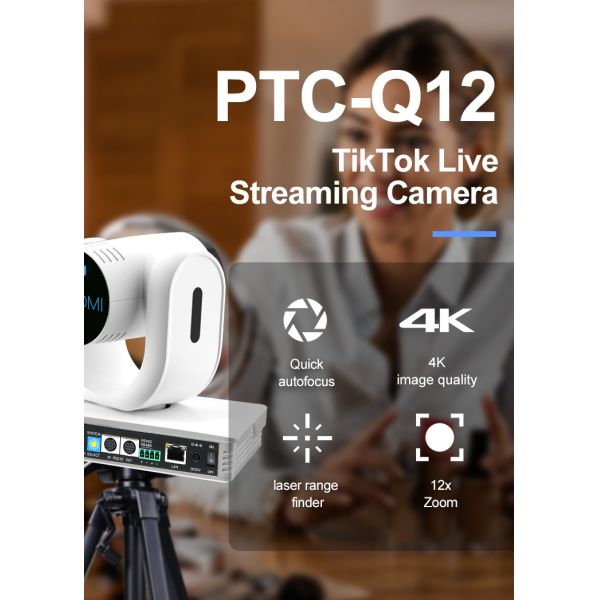 4K 12X Optic HD YouTube ToF Ptz HD Optical Zoom Video Camera for Live Streaming System