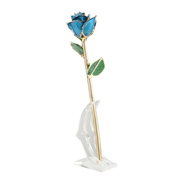 24k Gold Plated Rose Dark Blue Eternal Rose Gift Manufacturer Wholesale Valentine's Day Christmas Creative Ornaments