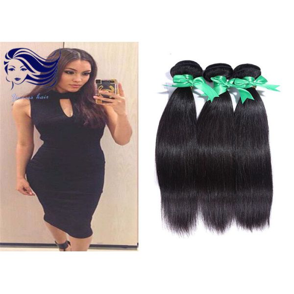 Natural Unprocessed Human Hair Bundles , Straight Indian Hair Extensions