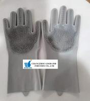 guantes de la mano del depurador del plato del silicón 160g para el lavaplatos