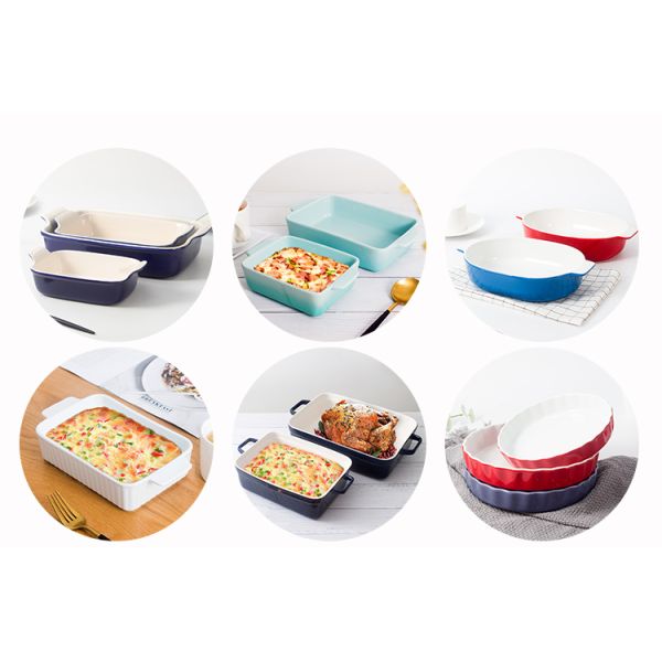 Прямоугольник керамическое Bakeware поливы голубой устанавливает OEM большой емкости 165oz