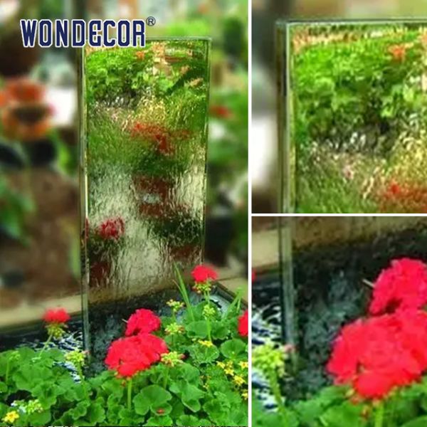 Escultura de fuente de acero inoxidable de gran jardín geométrico rectangular