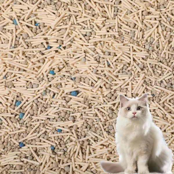 Dia 1,5 mm Litter de chat mixte haut de gamme Litter de chat à la bentonite de tofu blanc