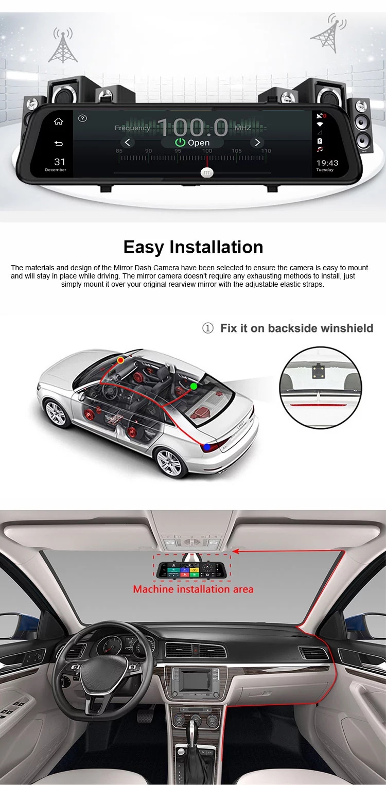 фронт 4G и задние ADAS 1080P течь средства массовой информации удваивают кулачок черточки объектива