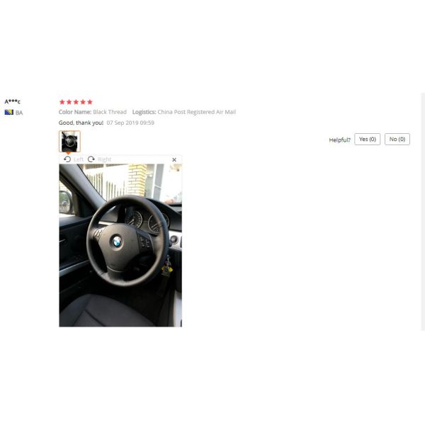 Black Suede Red Marker Steering Wheel Cover for BMW E90 E87 120i 130i 120d 30*15*5 cm