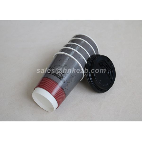 Plain White 12oz  Paper Espresso Cups With Lids / Personalised Paper Coffee Cups