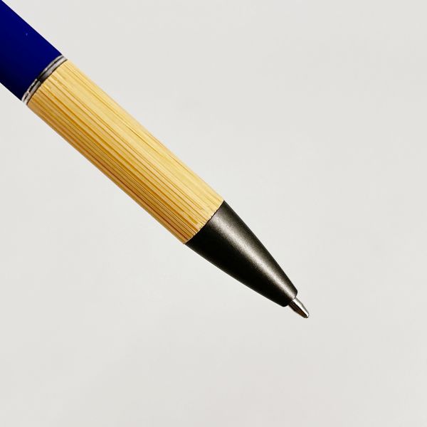 Creative Bamboo Grip School Plastic Ballpoint Pen Soft Rubber Touch Screen Top Ball Pen