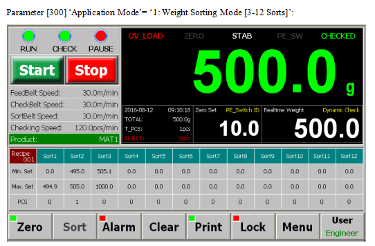 Touch Screen Checkweigher Load Cell Controller