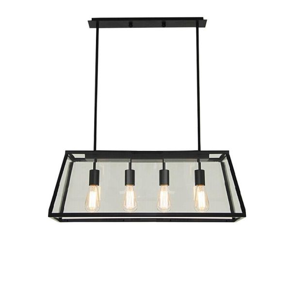 Loft Rectangle Pendant Lights with Glass Lampshade Vintage pendant lamp Fixtures (WH-VP-22)