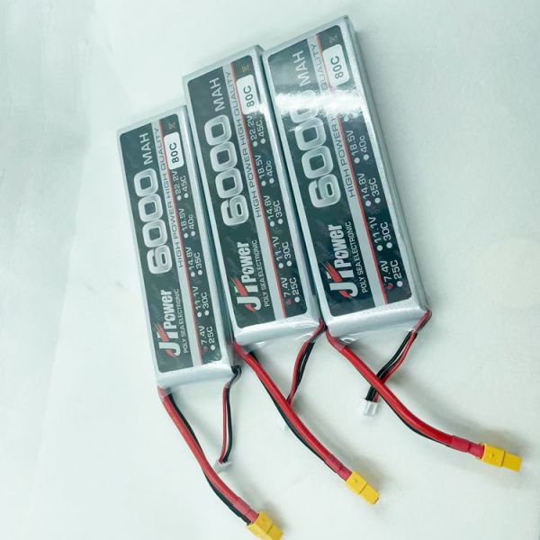 High Capacity 7.4V 6000mAh 2S 80C XT60 Plug Long Flight Time Lithium Ion Battery Pack for FPV/Drones Agricultural UAVs Wholesale