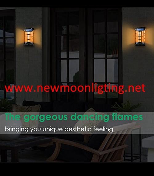 Solar Lights Waterproof Flickering Flames Wall Lights Outdoor Dark Sensor Auto On/Off Solar Powered Wall Mounted Night L