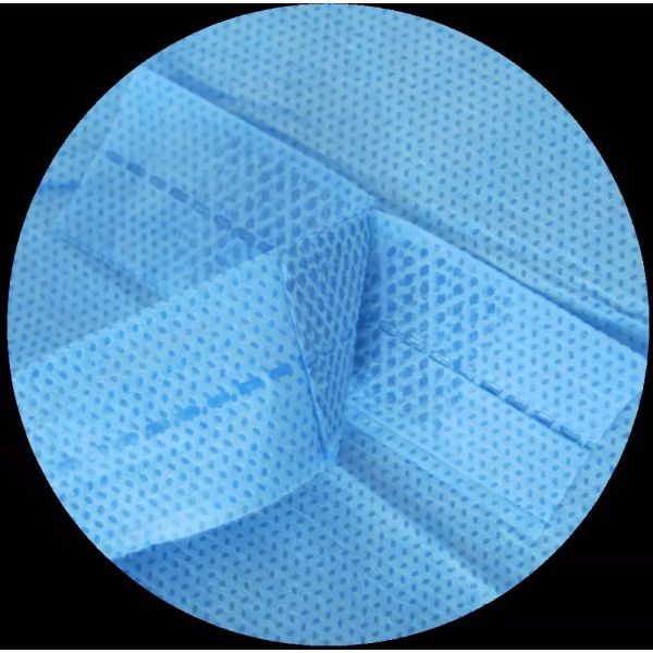 Non Woven Disposable Isolation Gown , Blue Surgical Gown Patient With Knit Cuff