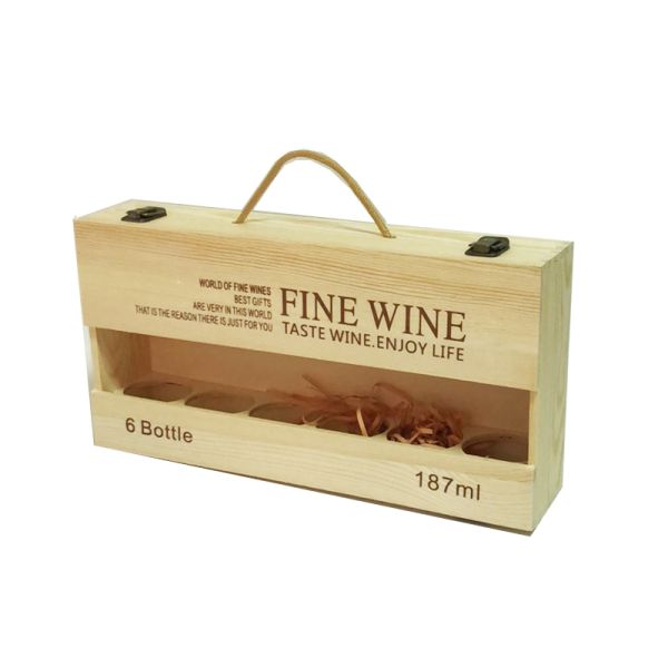 2-6 Bottles Solid Wood Wine Box for Gift Custom Order Accepted Immediately