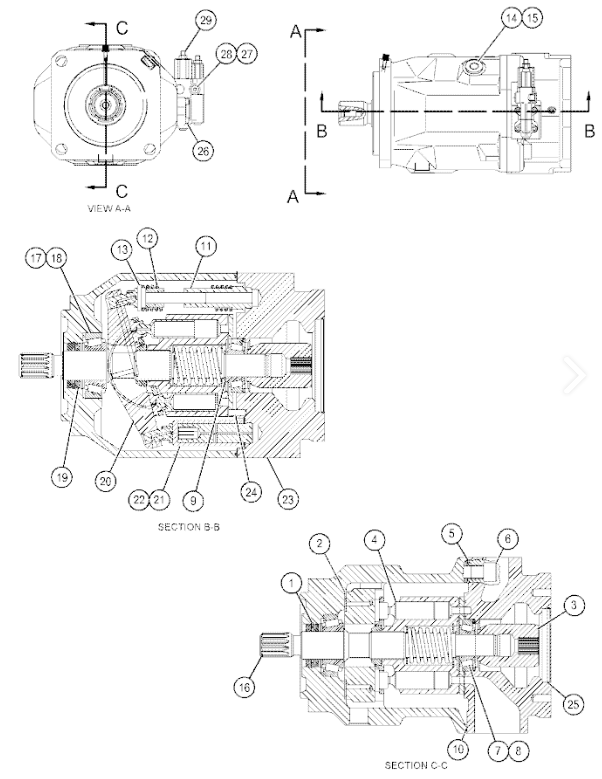 4644884 CA4644884 464-4884 Pour Caterpillar 993K 922K PARTIES de chargeur à roues pompe hydraulique pompe GP-PISTON (ventilateur hydraulique)